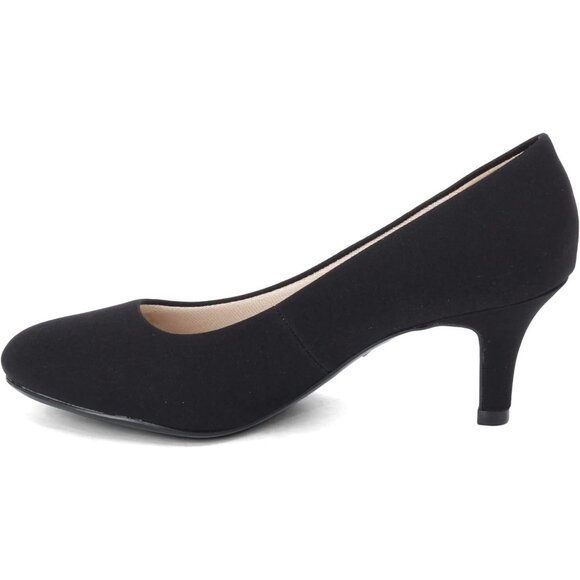 LifeStride Women Beige Black Polyurethane Closed Pointed Toes Kitten Heel Pumps - Picture 5 of 8